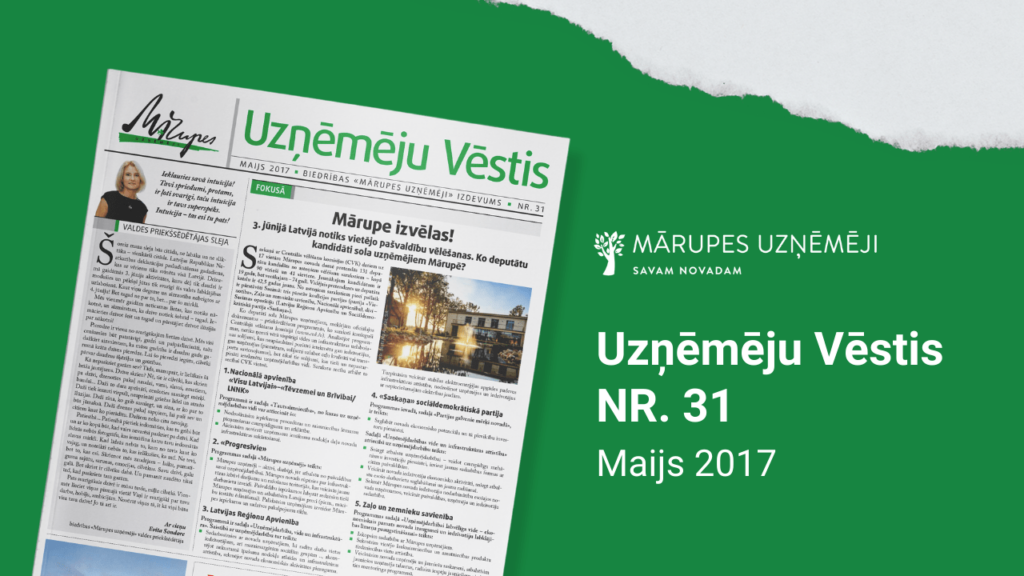 2017. gada maija Mārupes Uzņēmēju vēstis