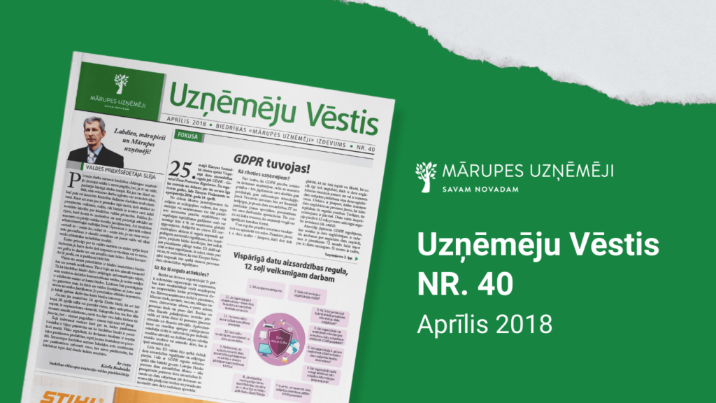 2018.gada aprīļa Mārupes Uzņēmēju vēstis
